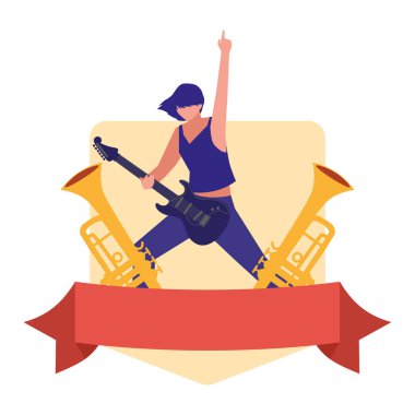 müzisyen adam elektrik gitar çalma