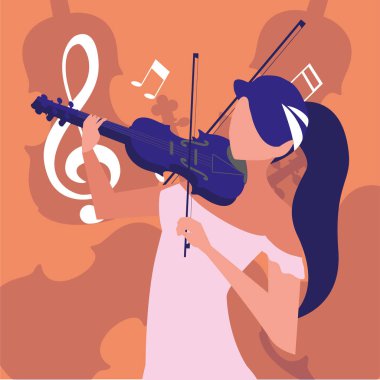 müzisyen kadın keman müzik çalma