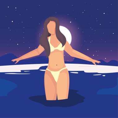 Mayo yaz zamanı ile güzel bir kadın