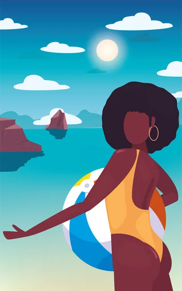 Femme vacances d'été conception — Image vectorielle