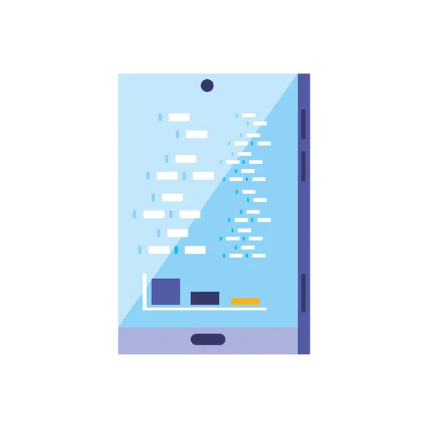 Appareil smartphone avec icône isolée infographique — Image vectorielle