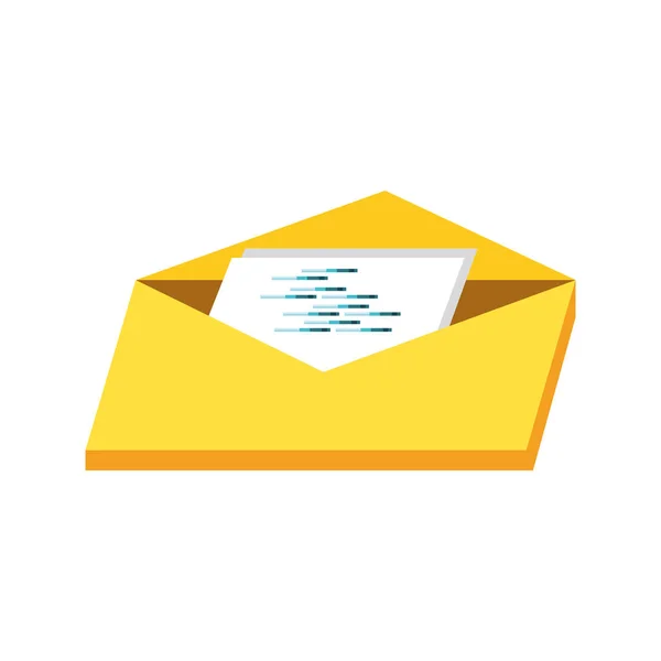 Sobre comunicación por correo icono aislado — Vector de stock