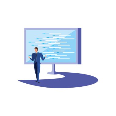 bilgisayar monitörü ile iş adamı zarif