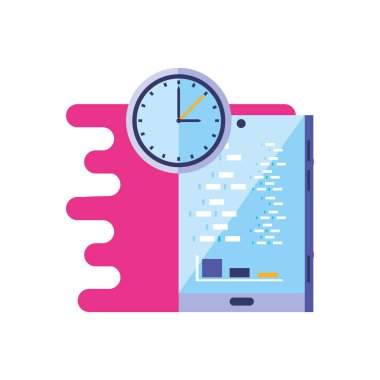 infografik ve saat saati ile akıllı telefon cihazı