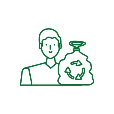 çanta eko dostu ile genç adam