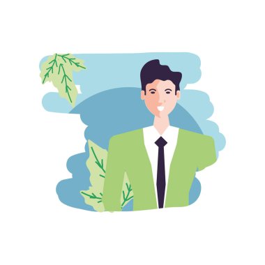 yapraklar doğa ile iş adamı zarif