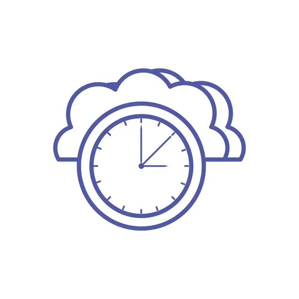 Technologia chmury obliczeniowej z zegarem czasowym — Wektor stockowy