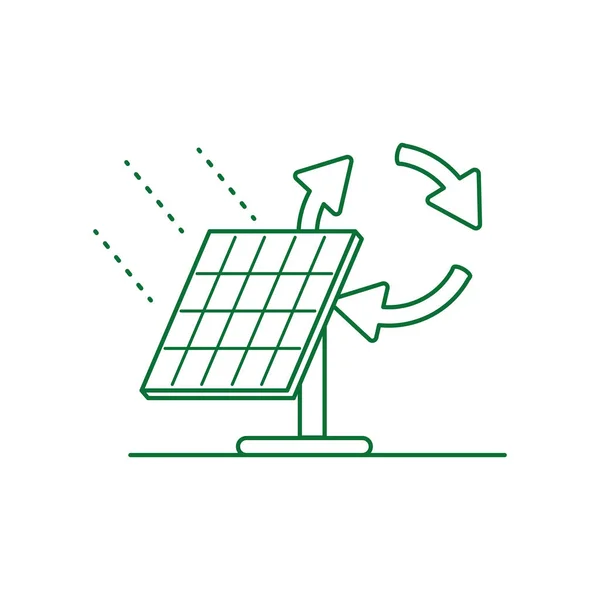 Energía del panel solar con flechas de reciclaje — Vector de stock