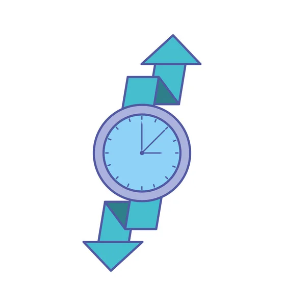 Ρολόι ρολογιού με βέλη πάνω και κάτω — Διανυσματικό Αρχείο