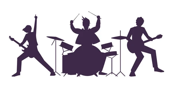 Personnes musiciens concert événement design — Image vectorielle