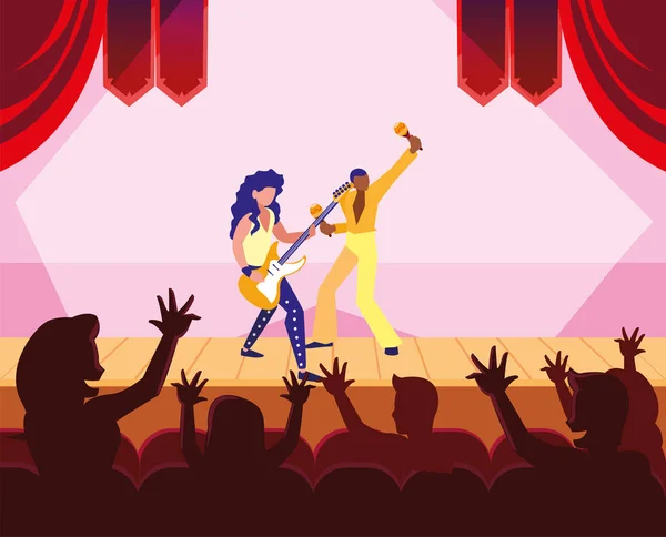 People musicians concert event design — Stock Vector