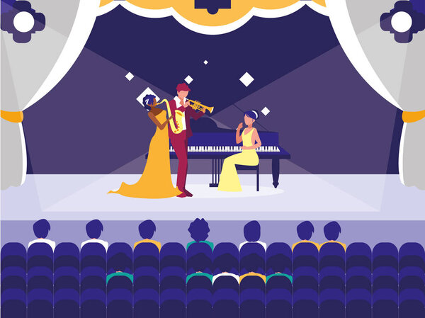 люди музыканты концерт дизайн мероприятия
