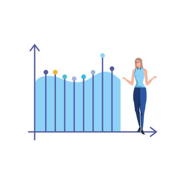 istatistik grafik ile iş kadını zarif