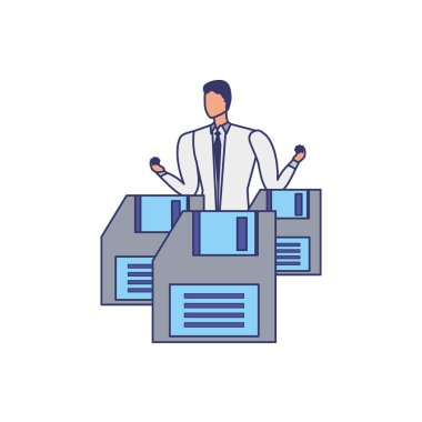 disketler ile iş adamı zarif