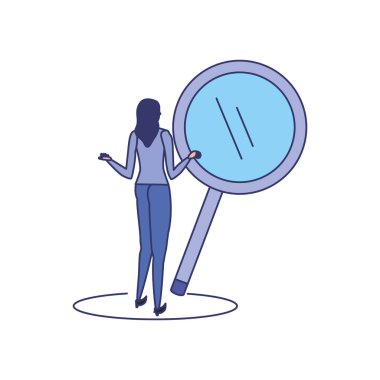 arama büyüteç ile iş kadını