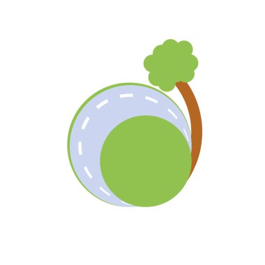 yol izole simgesi ile ağaç bitki doğa