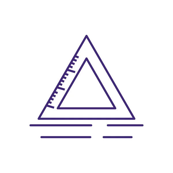 Triángulo regla escuela suministro aislado icono — Archivo Imágenes Vectoriales