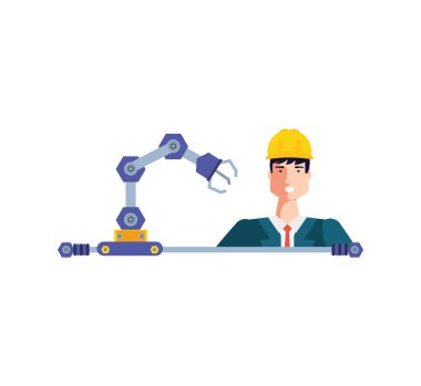 Profesyonel işçi tasarımı izole avatar