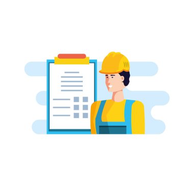 Profesyonel işçi tasarımı izole avatar