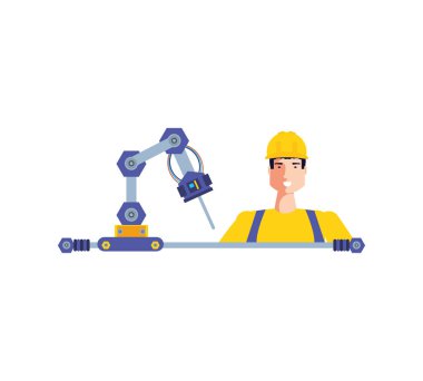 Profesyonel işçi tasarımı izole avatar