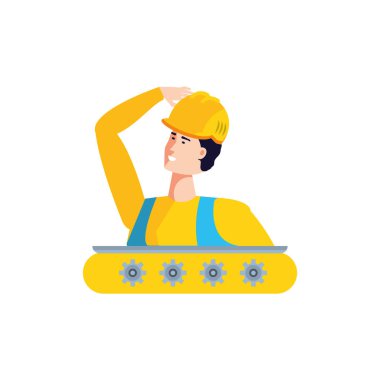 Profesyonel işçi tasarımı izole avatar