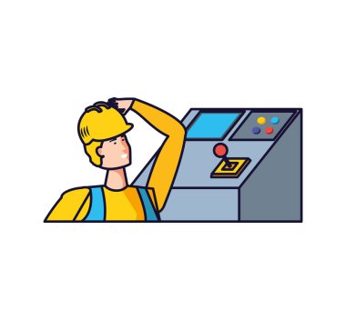 Profesyonel işçi tasarımı izole avatar