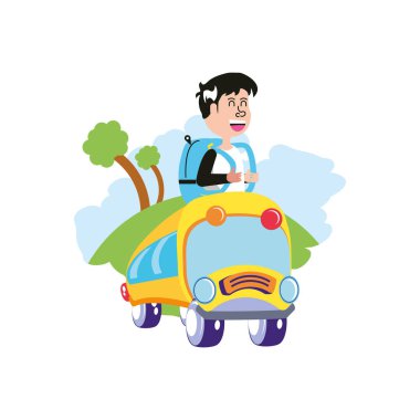 otobüs taşımacılığında çanta eğitimi ile küçük öğrenci çocuk