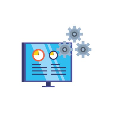 dişliler ile sanayi tesisi bilgisayar ekran