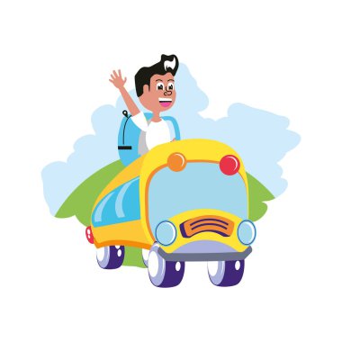 otobüs taşımacılığında çanta eğitimi ile küçük öğrenci çocuk