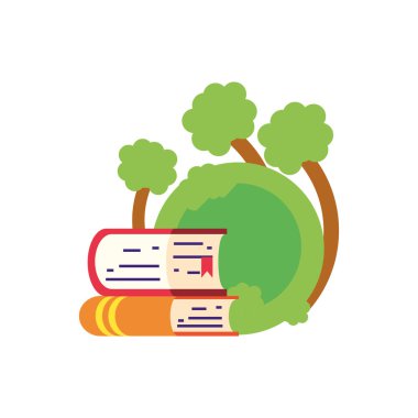 kitap malzemeleri ile ağaç bitkiler doğa