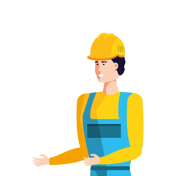 Worker operator industrial avatar character — Stock Vector