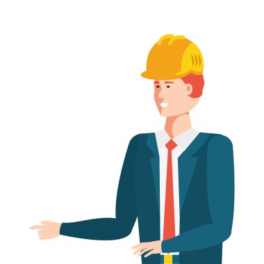 kask lı zarif mühendis işçi