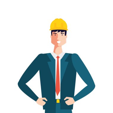 kask lı zarif mühendis işçi