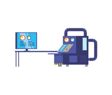 bilgisayar ekranlı endüstriyel üretim makinesi