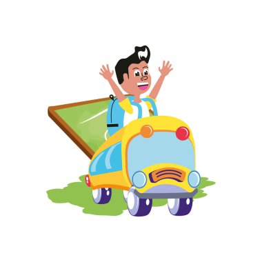 otobüs taşımacılığında çanta eğitimi ile küçük öğrenci çocuk