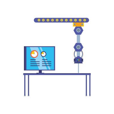 bilgisayar ekranlı robotik el endüstriyel