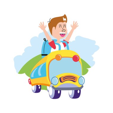 otobüs taşımacılığında çanta eğitimi ile küçük öğrenci çocuk