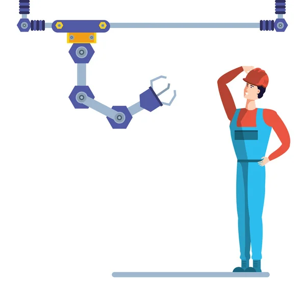 机器人手工业与工人的性格 — 图库矢量图片