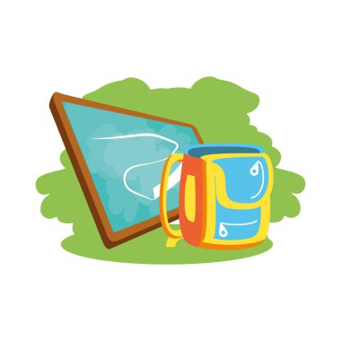 yönetim kurulu eğitimi izole simgesi ile okul çantası