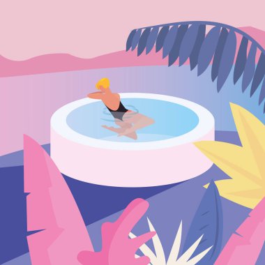 kadın yaz zaman tatil tasarım