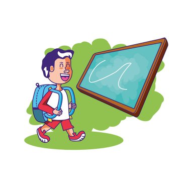 çanta okul ve yönetim kurulu sınıf ile küçük öğrenci çocuk