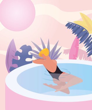 kadın yaz zaman tatil tasarım