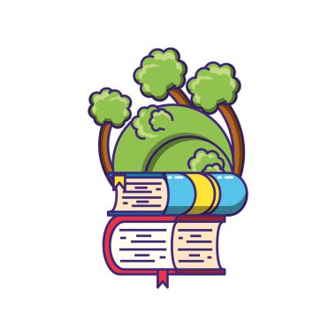 kitap malzemeleri ile ağaç bitkiler doğa