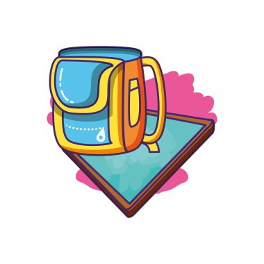 yönetim kurulu eğitimi izole simgesi ile okul çantası