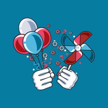 el yumruk ve dekorasyon ile mutlu emek gün etiketi