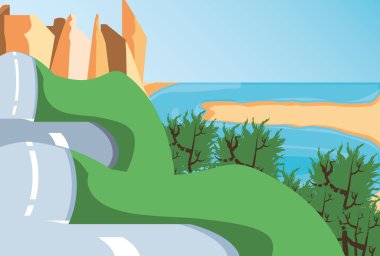 yol ile yaz plaj manzara