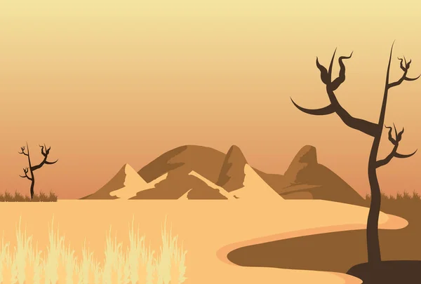 Desierto paisaje escena naturaleza icono — Vector de stock