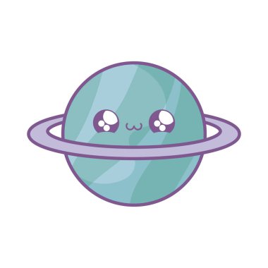 Sevimli gezegen Saturn kawaii tarzı
