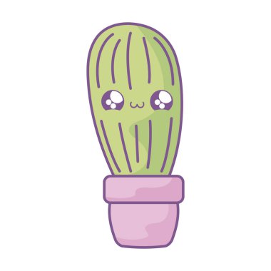 pot bitki kawaii tarzı kaktüs tropikal