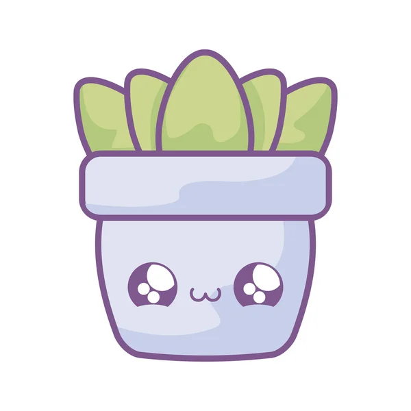 Planta de interior en estilo kawaii olla — Vector de stock